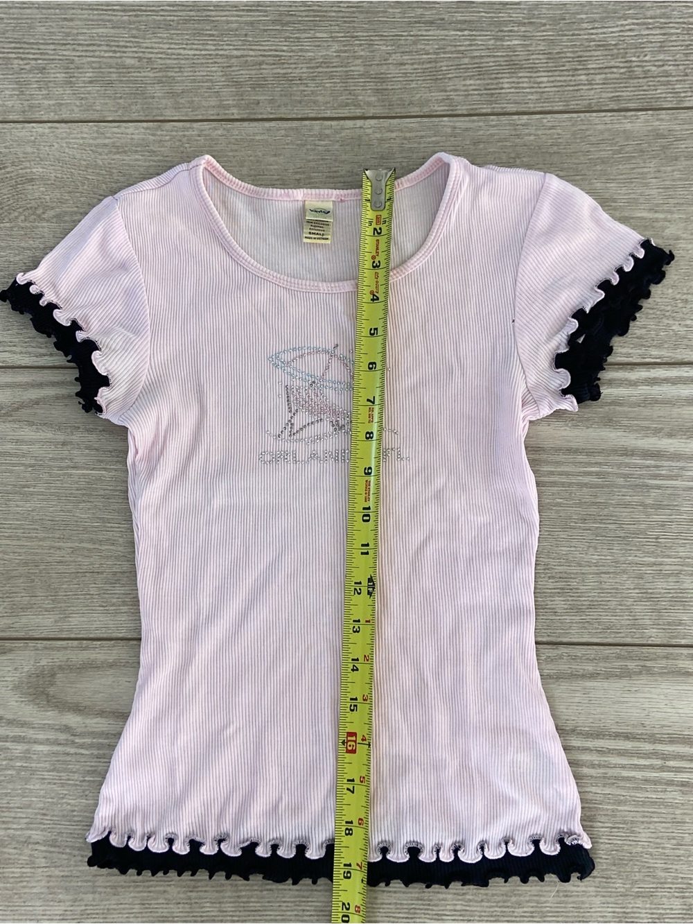 Kavio Girls' Pink Ruffle-Trim Ribbed Tee. - Picture 5 of 8